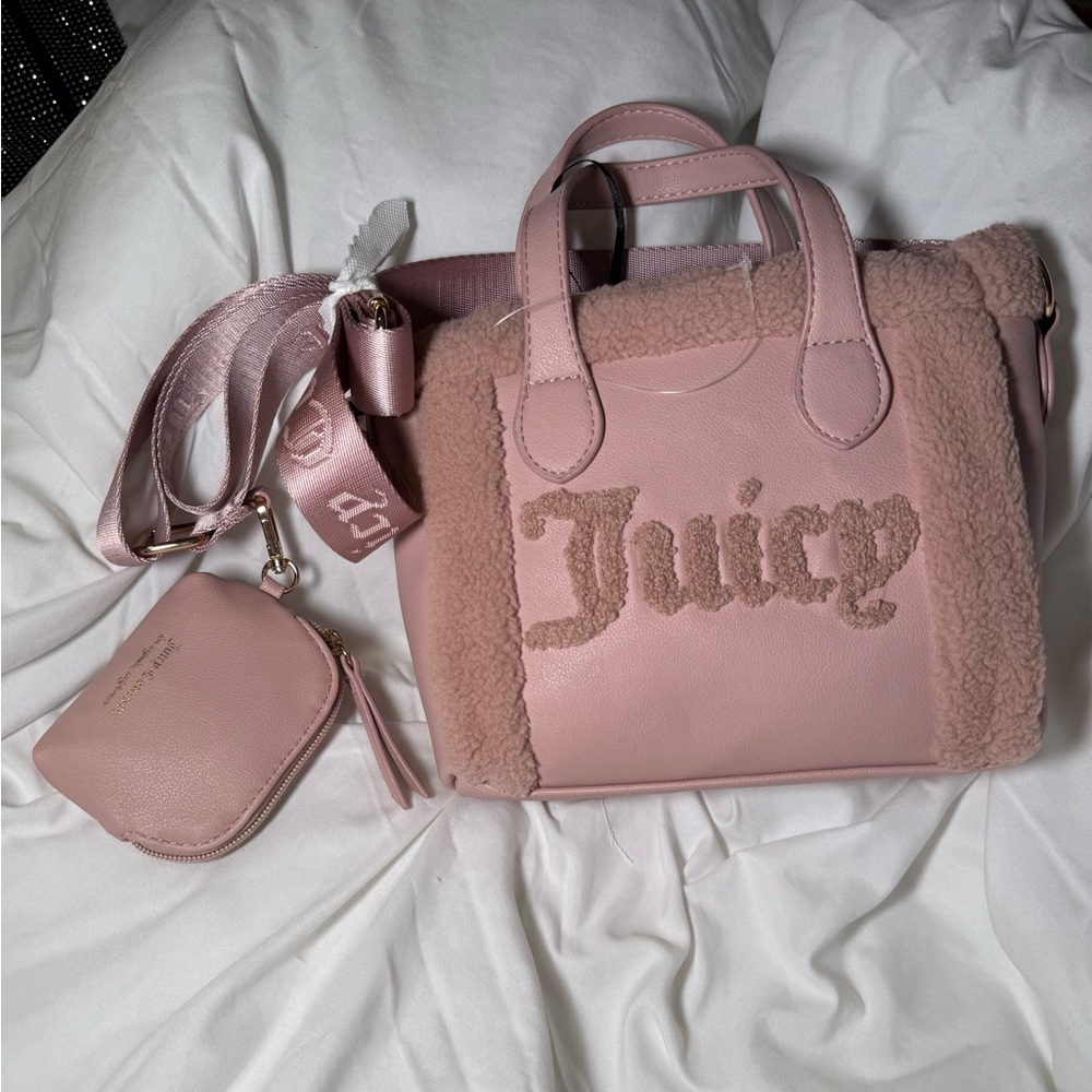 Pink Juicy Couture Bag SILVER LINING MINI TOTE nwt Dusty Blush Crossbody Strap